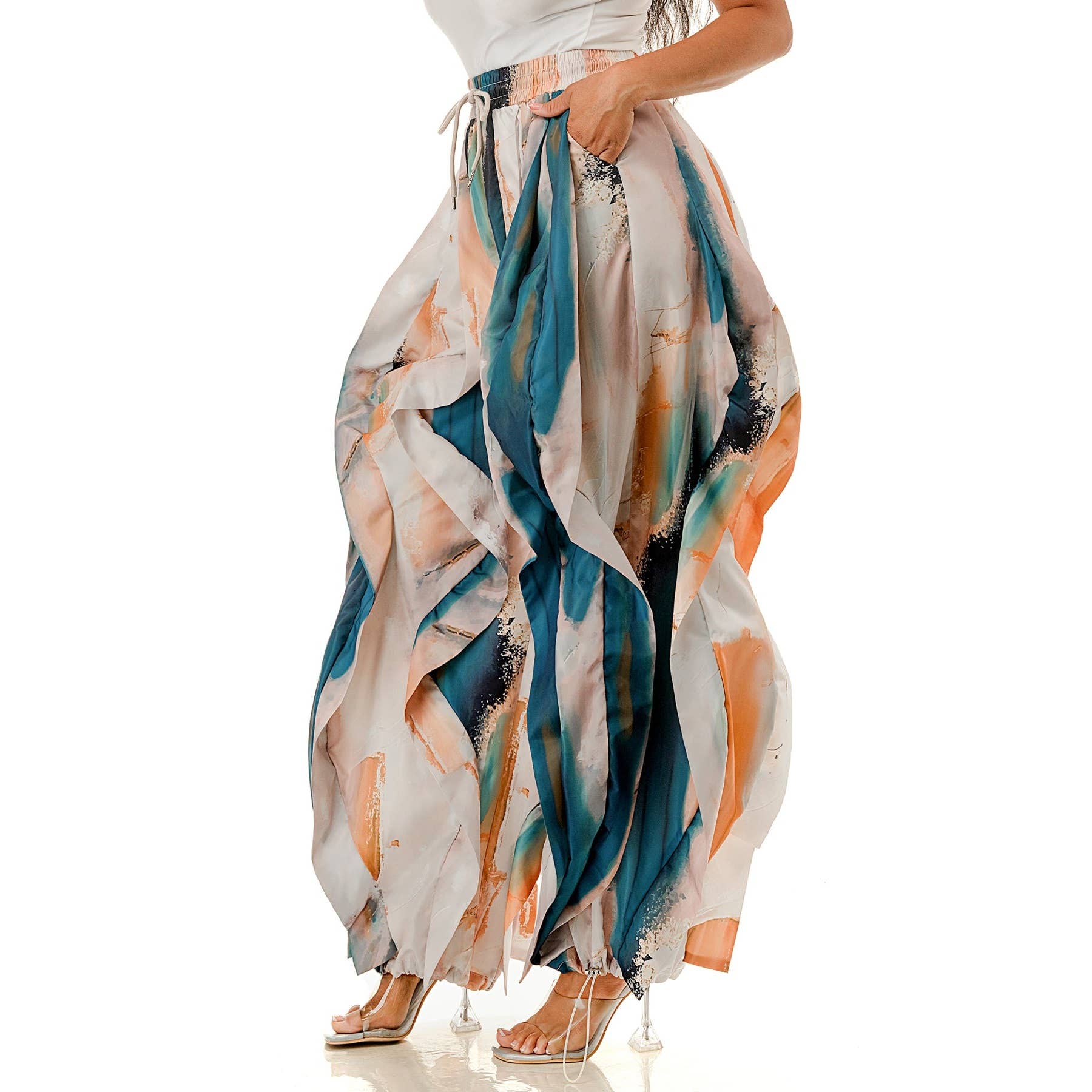 RUFFLED DREAMS WIDE LEG JOGGERS