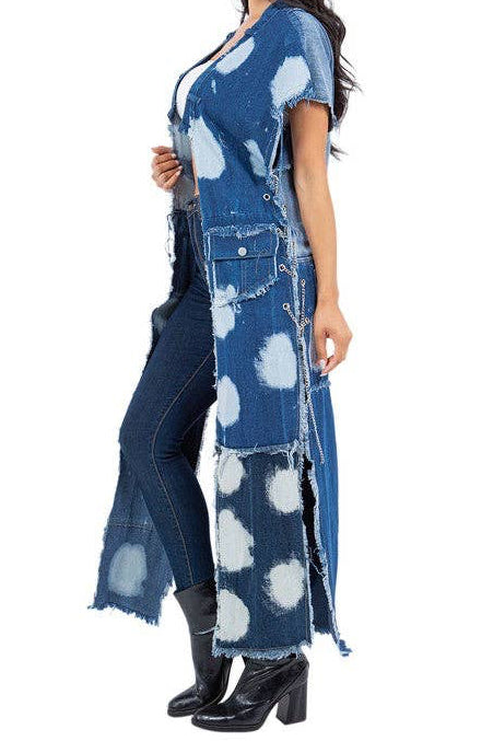 LONG DENIM VEST