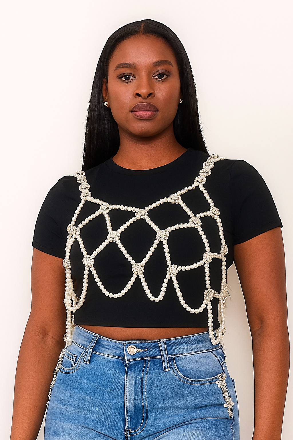 Pearl Jewel Overlay Top