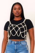 Pearl Jewel Overlay Top
