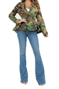 WOMEN FASHION COLLAR DOUBLE BREASTED JACKET