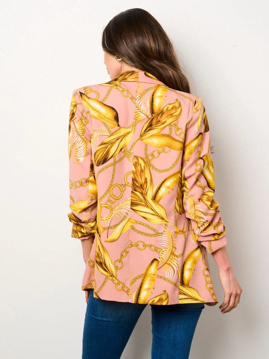 Golden Hour Printed Power Blazer