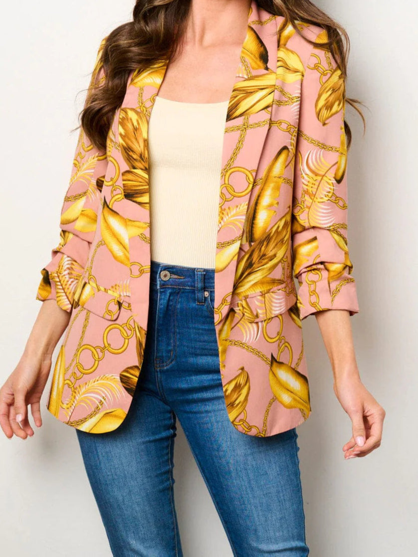 Golden Hour Printed Power Blazer