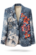 Italian Denim Print Blazer