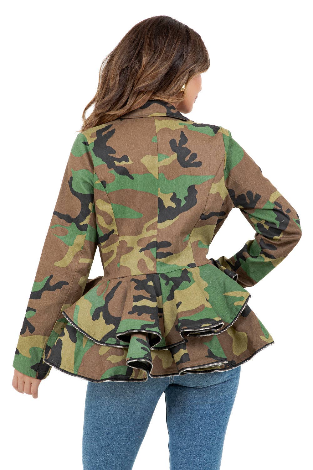 WOMEN FASHION COLLAR DOUBLE BREASTED JACKET